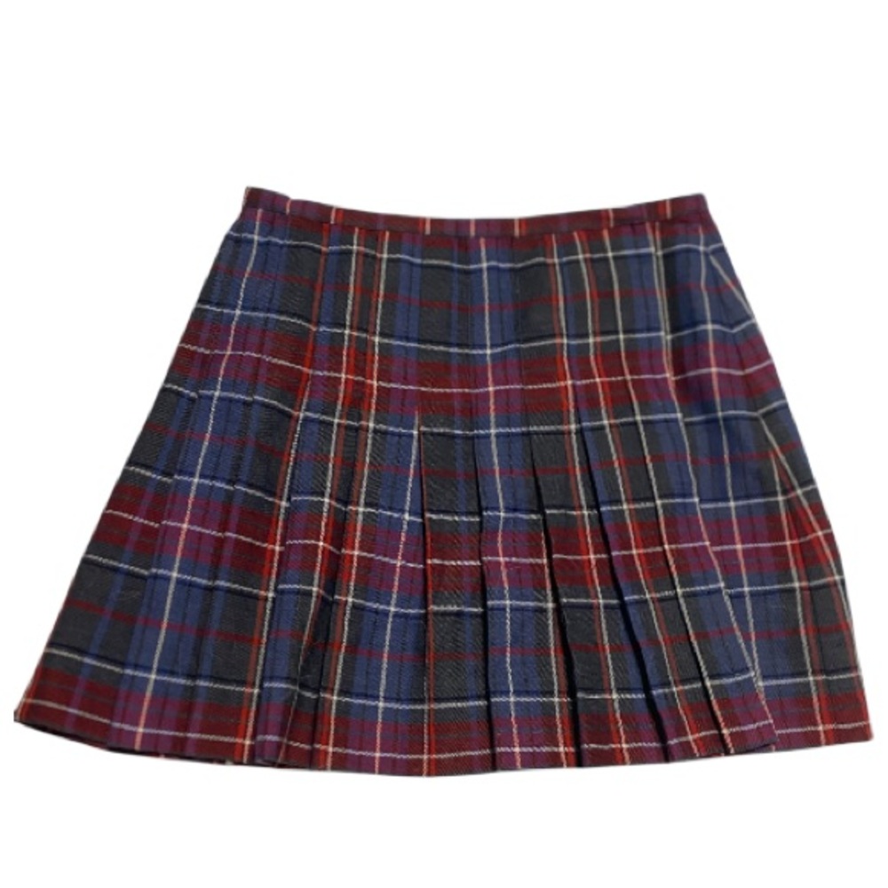 The Limited Plaid Mini Skirt - Red and Blue